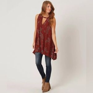 Free People Crimson Tree Swing Sleeveless Tunic Top Small